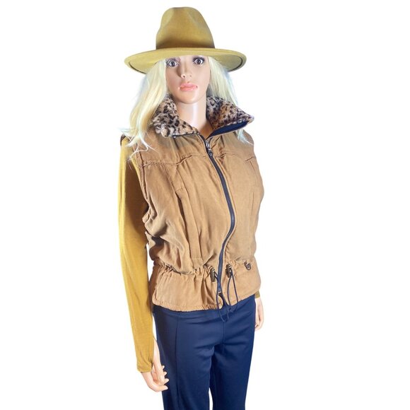 NILS Jackets & Blazers - Vintage Nils Resort Collection Zip Vest Leopard Collar Full Zip S/M